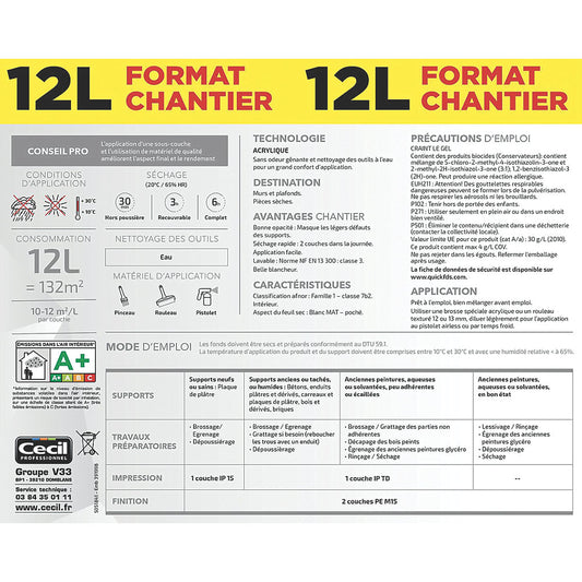Peinture Essentiel PE M15 Mat Cecil, 12 L