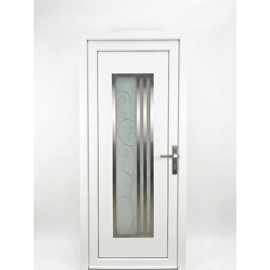PORTE D ENTREE PVC PARTITION poussant gauche