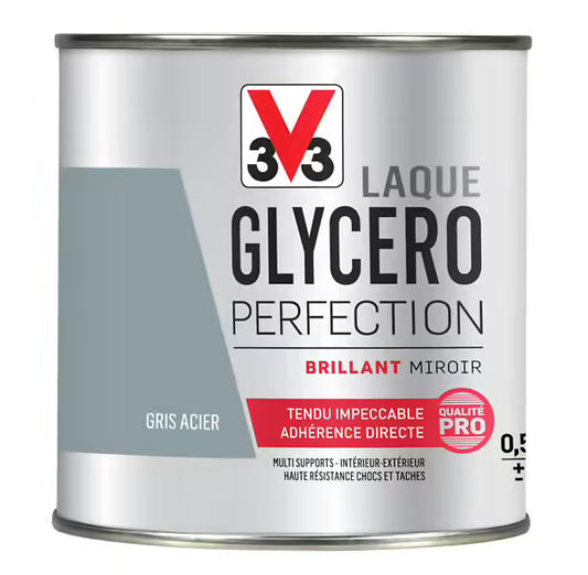 Laque Glycéro Perfection V33 Gris Acier Brillant Miroir 2L