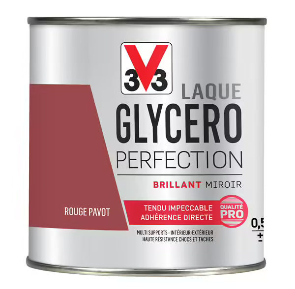 LAQUE GLYCERO ROUGE PAVOT BRILLANT 0,5L