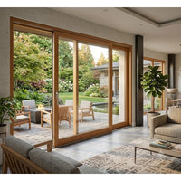 Baie Coulissante Bois Exotique, 215 x 180 x 13 cm