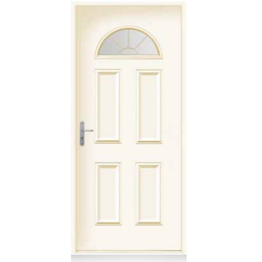 PORTE D ENTREE ACIER DEMI LUNE poussant droit