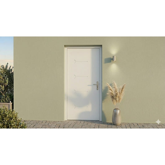 PORTE D ENTREE ACIER PLEINE HELEA  poussant gauche
