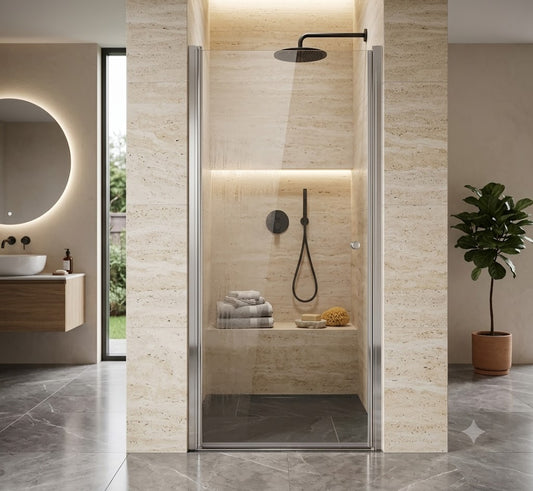 Paroi de Douche Baleares, Accès de Face, H 190 x l 80 cm, Ep 6 mm