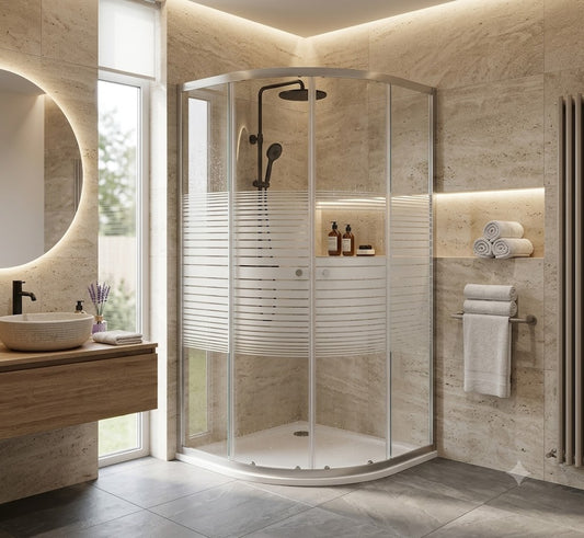 Paroi de Douche Eco Baleares ¼ Cercle, H 190 x l 90 cm, Ep 9 mm